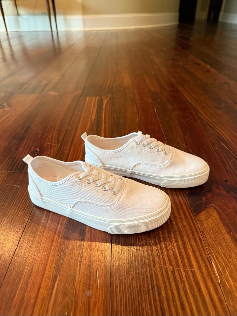 Old Navy White Canvas Lace-Up Kids Sneakers